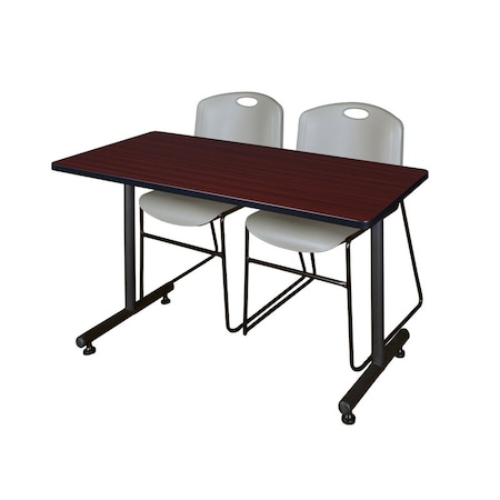 Kobe Rectangle Tables > Training Tables > Kobe Training Table & Chair Sets, 48 W, 24 L, 29 H, Mahogany MKTRCT4824MH44GY